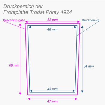 Druckbereich der Frontplatte Trodat Printy 4924