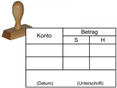 Kontierungsstempel, Abdruck ca. 56 x 36 mm